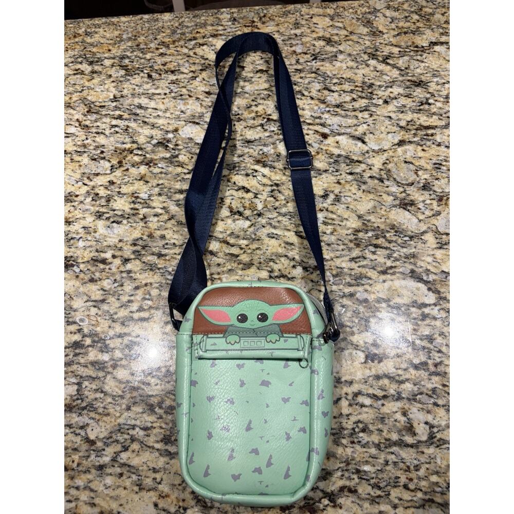 Buckle-Down Star Wars Grogu Baby Yoda Crossbody Bag Mint Green Vegan Leather